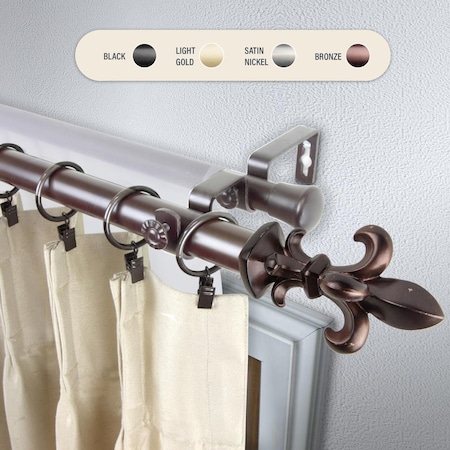 Kd 1 in. Silas Double Curtain Rod with 48 to 84 in. Extension, Bronze KD3733696